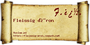 Fleissig Áron névjegykártya